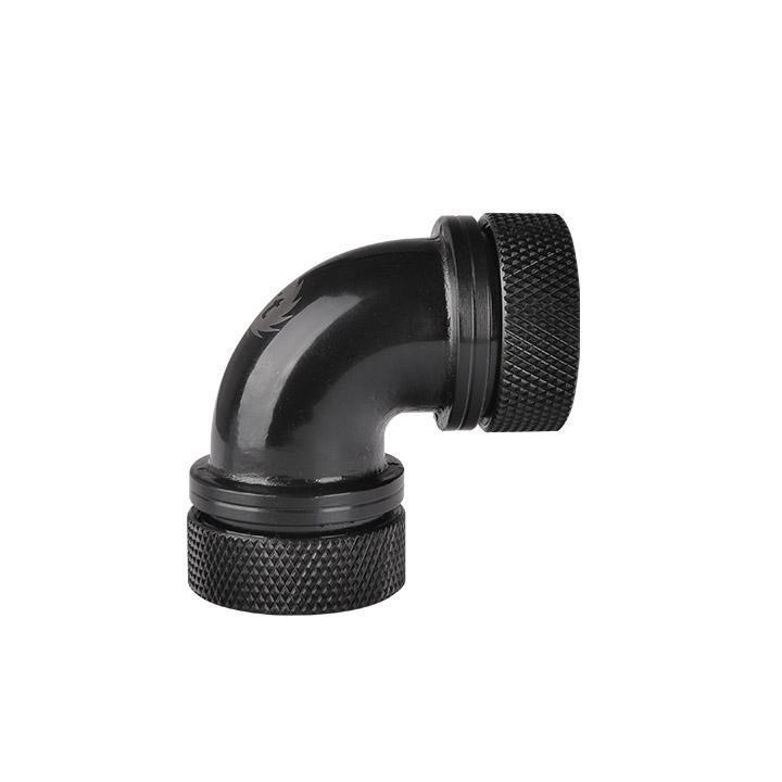 Thermaltake Pacific G1/4 PETG Tube 90-Degree Dual Compression 16mm OD - Black - وصلات أنابيب